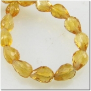 10 Citrine faceted tear drop gemstone beads (H) 3.5 to 4.5mm